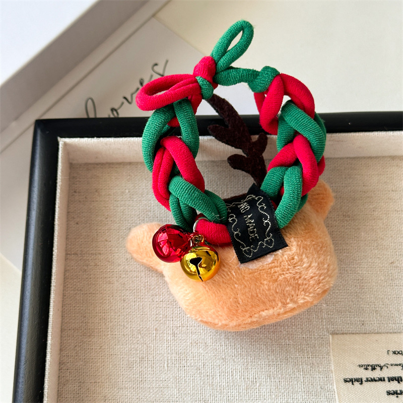 20g Weight Hair Tie Hair Accessories Type 1 Piece Quantity Holiday, Festival Occasion Flannel Material Christmas Festival Christmas Tree, Santa Claus, Elk Pattern Women's Gender Cute Style Christmas Cute Women's Christmas Tree Santa Claus Elk Flannel Hair Tie 4
