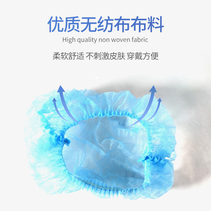 Sombrero desechable a prueba de polvo y transpirable salón de belleza casco taller de fábrica malla para el cabello femenino sombrero de malla no tejida sombrero de tira de chef