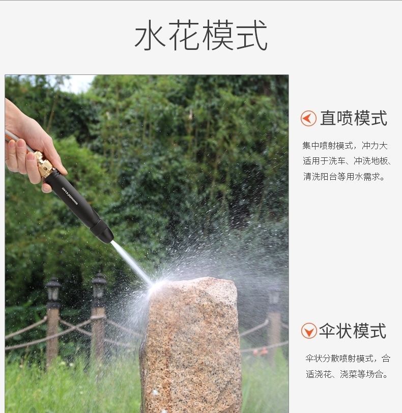 Suitable for car washing water gun high pressure grab household telescopic water hose pressurized nozzle washing ground water