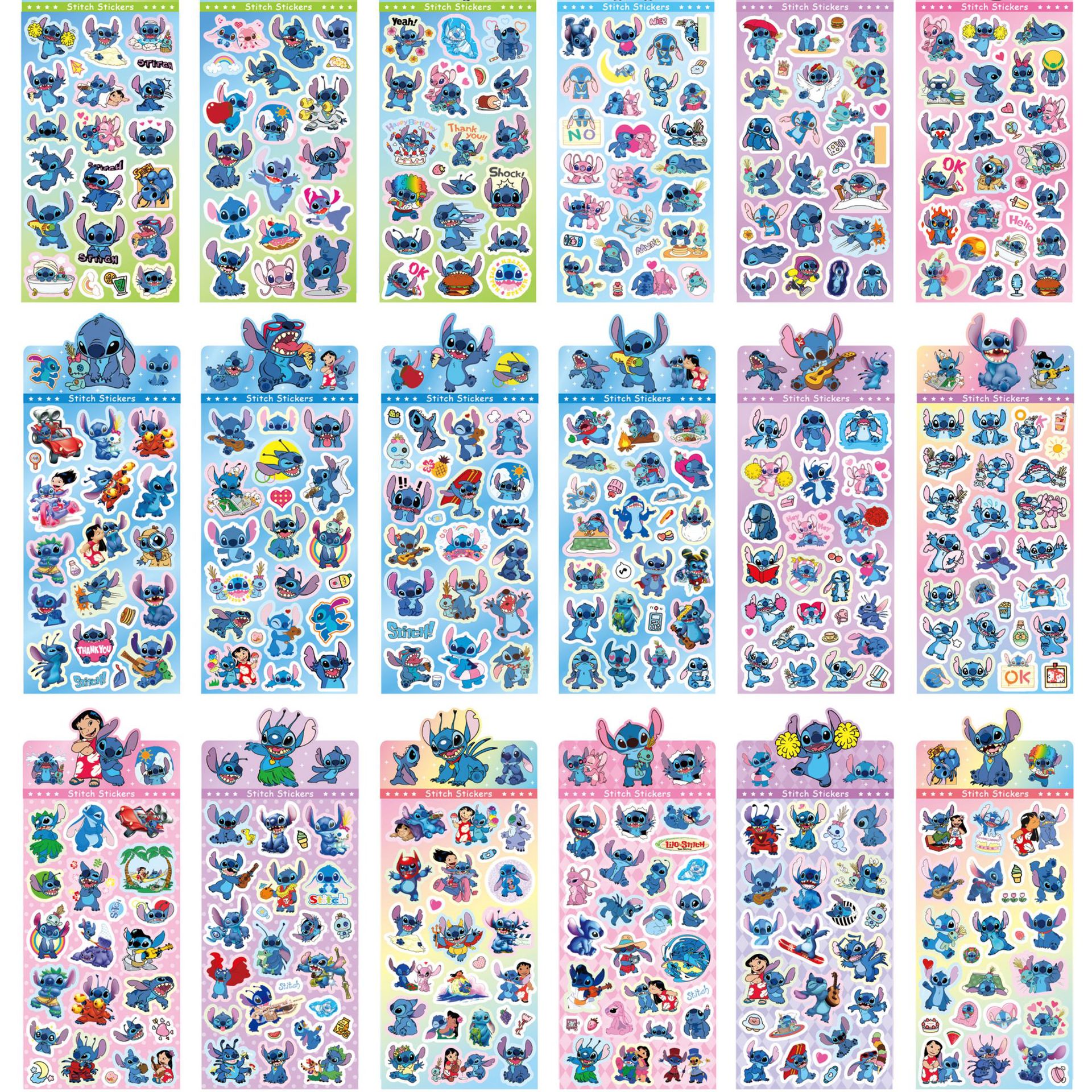 One piece of stitch transparent laser sticker [20 sheets/pack]