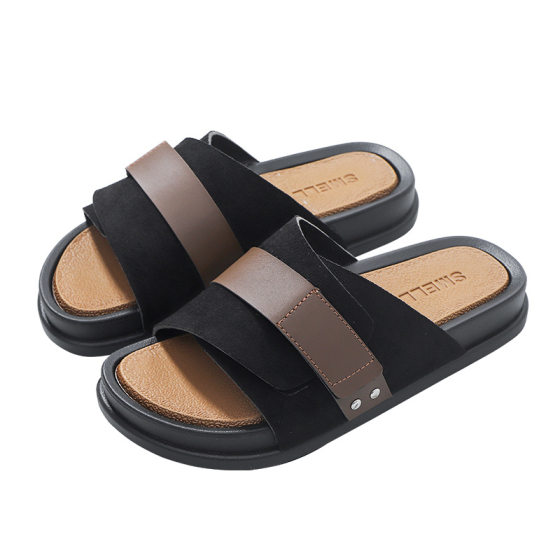 Summer large size men's slippers Korean style personalized trend outside wear home bathroom non-slip thick bottom slippers wholesale