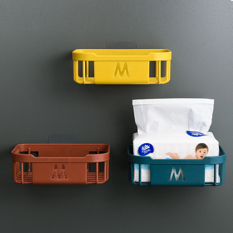 Estante de almacenamiento higiénico sin perforar caja de pañuelos higiénicos papel higiénico titular de pañuelos domésticos rollo de papel tubo de papel higiénico rollo de papel titular de papel