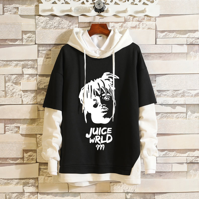 2021 New Arrival Rapper juice wrld Sweater Men's and Women's Fashion Fake Two-Piece Spring and Autumn Jacket Casual Wear 2021 New Arrival Rapper juice wrld Sweater Men's and Women's Fashion Fake Two-Piece Spring and Autumn Jacket Casual Wear