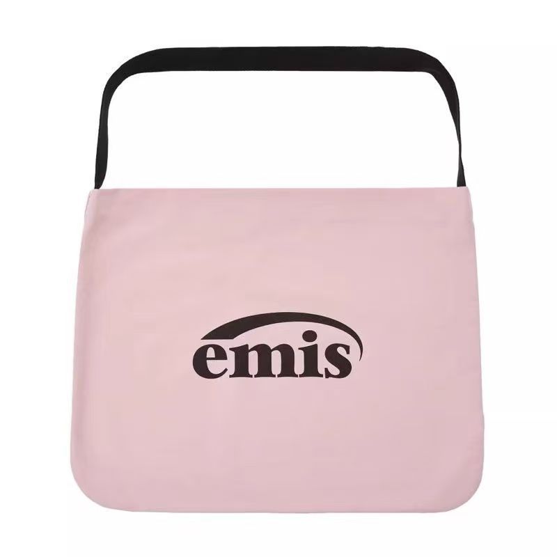 韓国 emis キャンディーカラーレターキャンバスバッグショルダークロスボディトレンディなニッチレディースバッグ大容量ママショッピングバッグ|undefined