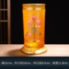 Pearl gold amber glazed incense barrel [Lotus style]