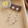 Retro fashionable universal advanced earrings from pearl, light luxury style, high-quality style, wholesale