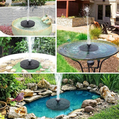 Outdoor Solar Fountain with Battery-Operated Light Bird Bath Garden Landscape Swimming Pool Floating Decorative Fountain Original Factory