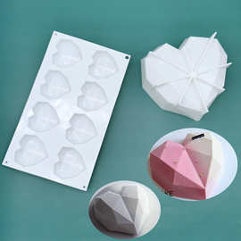 现货意大利同款硅胶慕斯模大钻石爱心形蛋糕模具法式甜品烘培模具