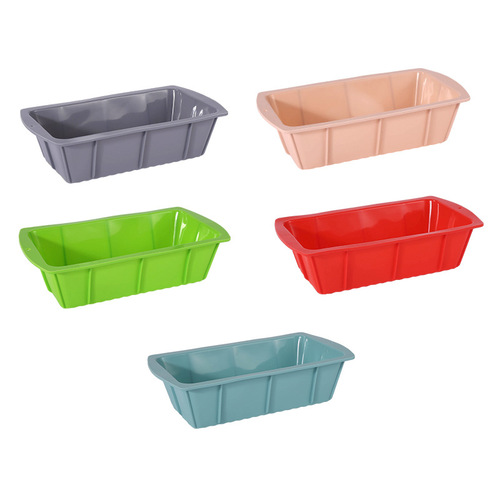 Cross-border rectangular silicone cake mold, high-temperature resistant, easy to demold, kitchen baking oven tray, silicone toast mold