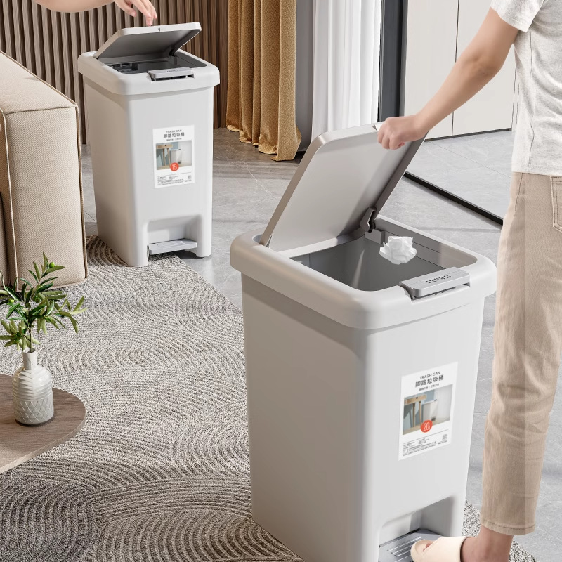 Bote de basura para el hogar 2025 nuevo gran pie con tapa inodoro inodoro cocina sin inclinarse sala de estar de alto valor