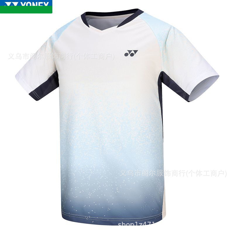 2025新款YY专业羽毛球服男女同款速干运动t恤透气比赛服短袖上衣|undefined