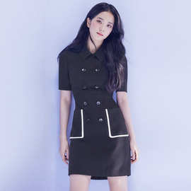 金智秀韩星同款2021夏季新款女装时尚气质修身显瘦包臀西装裙女