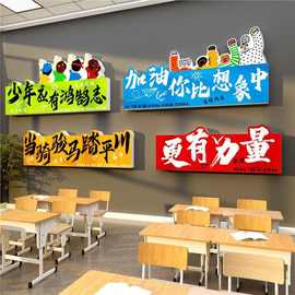 教室班级文化墙贴纸布置装饰托管自习氛围黑板报励志培训机构标语