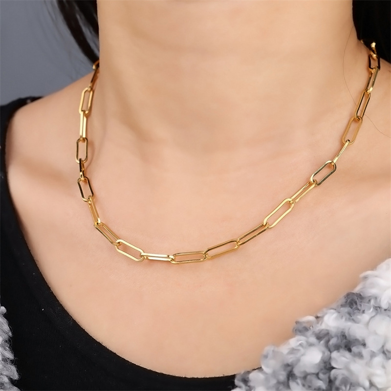 Holiday, Daily Occasion Wholesale Jewelry Simple Style Solid Color 304 Stainless Steel Plating Necklace