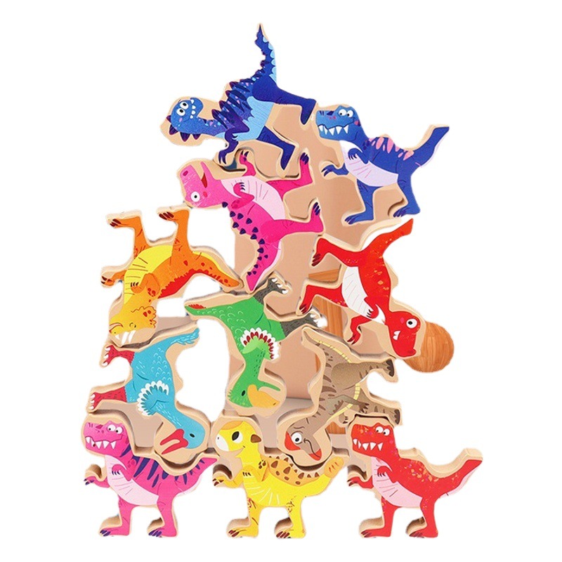 Ce CPC Amazon dinosaurio apilado alto padre-hijo juego interactivo niños educación temprana rompecabezas animal Jenga juguete
