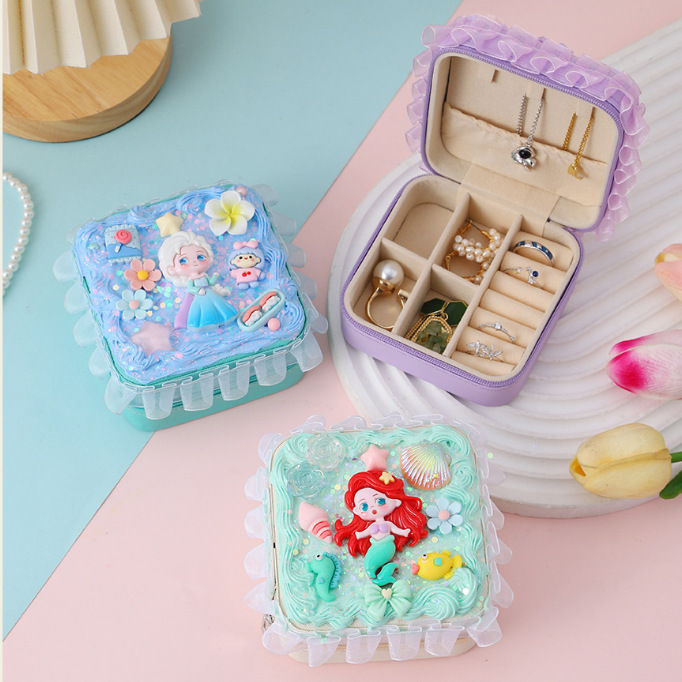 New Product: Gorgeous Jewelry Box, Children's DIY Handmade Jewelry Box, Cosmetic Bag, Jewelry Bag, Cream Glue Material Kit New Product: Gorgeous Jewelry Box, Children's DIY Handmade Jewelry Box, Cosmetic Bag, Jewelry Bag, Cream Glue Material Kit