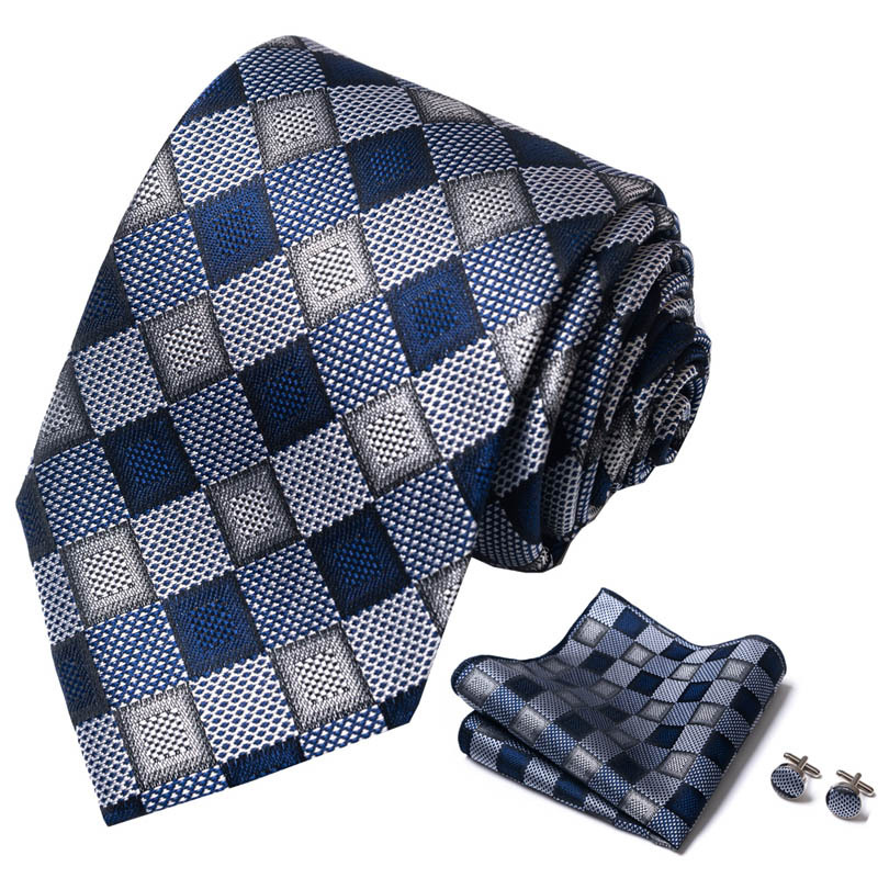 Simple Style Stripe Lattice Waves Polyester Yarn Men's Tie display picture 109