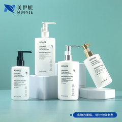 300ml500ml flat shoulder cylindrical shower gel bottle lotion bottle sub-bottle shampoo bottle plush material pe bottle