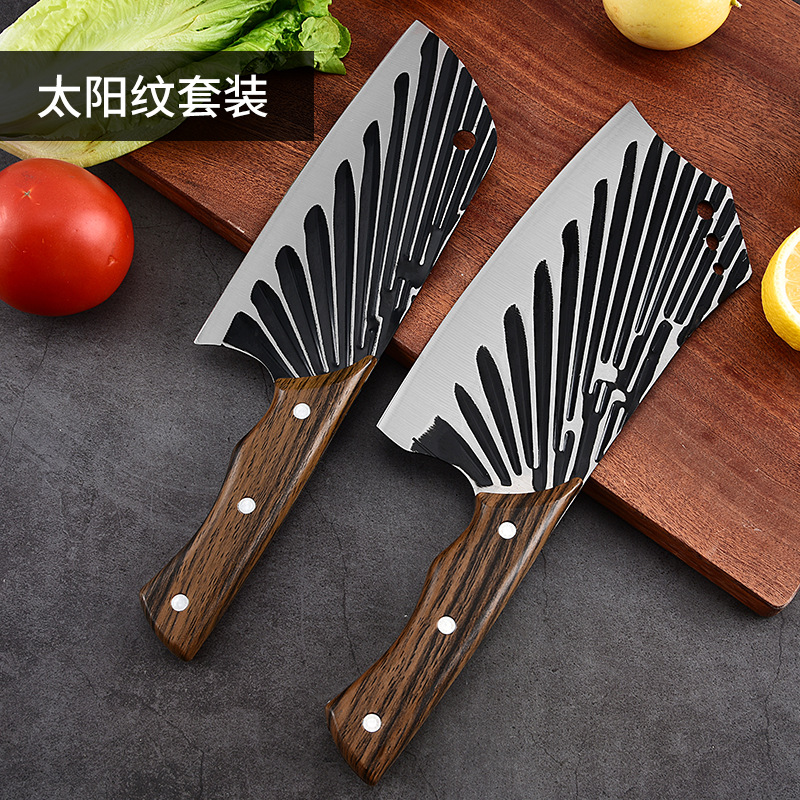 不鏽鋼錘紋鍛打斬切兩用菜刀家用廚房切片刀砍骨刀跑江湖地攤刀具