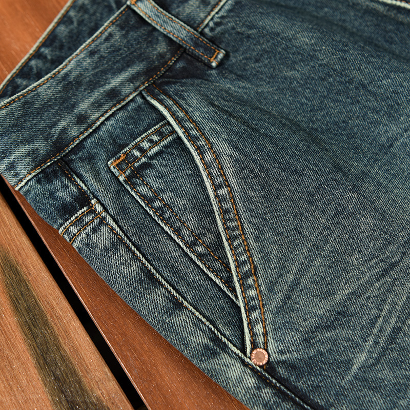 1025 jeans casual da uomo, modello patchwork e da bucato, un pezzo per la sostituzione dei capelli_voghion.com