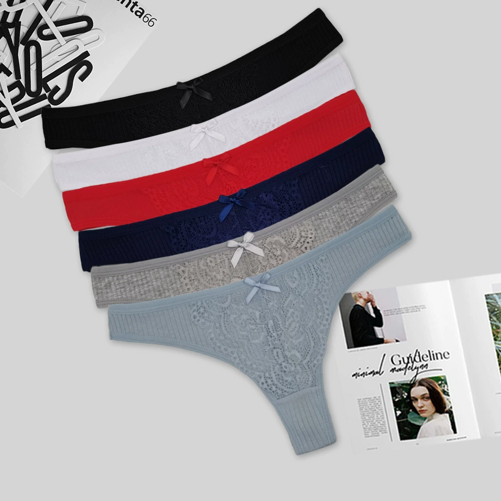 В наличии женские стринги из хлопчатобумажной ткани в рубчик, сексуальные, модные, низкая посадка, оптовая поставка через Тему для зарубежной торговли.
