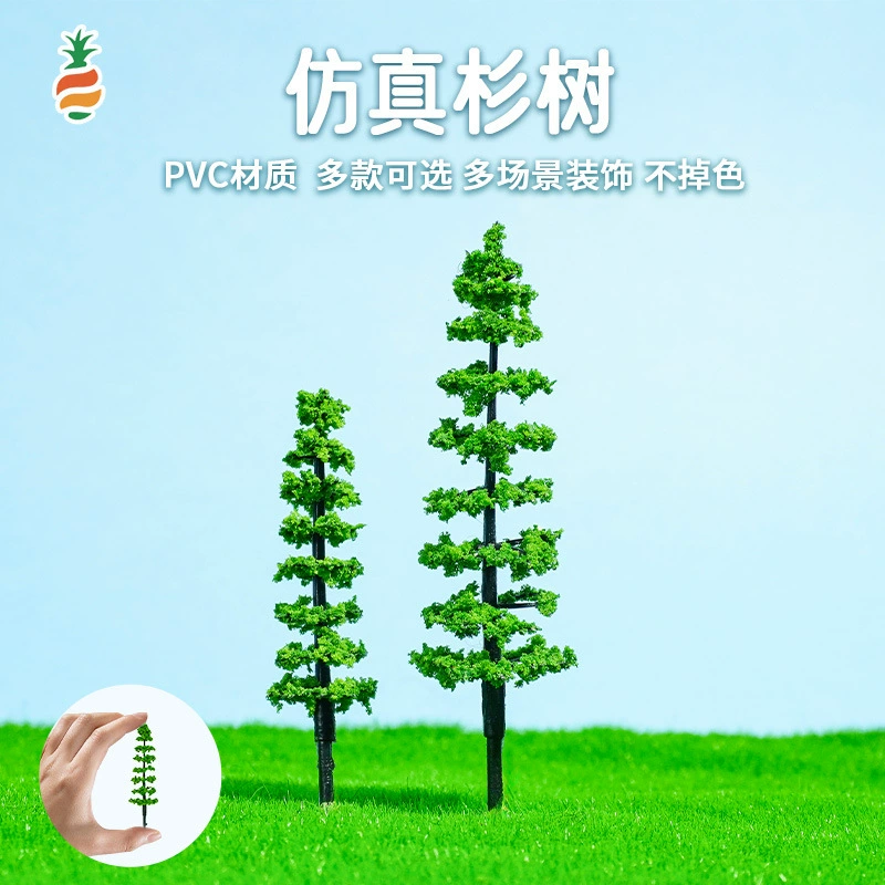 Разнообразие дополнительных креативных пластиковых цветочных украшений, искусственных вишневых деревьев в микроландшафте, моделей домов, домашних цветов и растений.