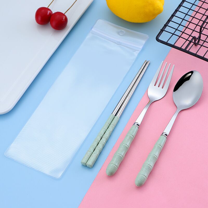 유러피언 그린-[숟가락+젓가락+포크+가방] 4종세트