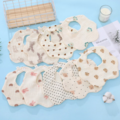 Saliva towel baby bib anti-vomit cotton gauze newborn boys and girls soft bib saliva pad cloth