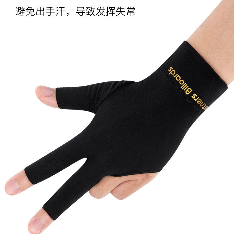Billar guantes de tres dedos expuestos guantes de billar de tres dedos guantes de billar guantes de dedo abierto guantes de billar de alta elasticidad logotipo impreso