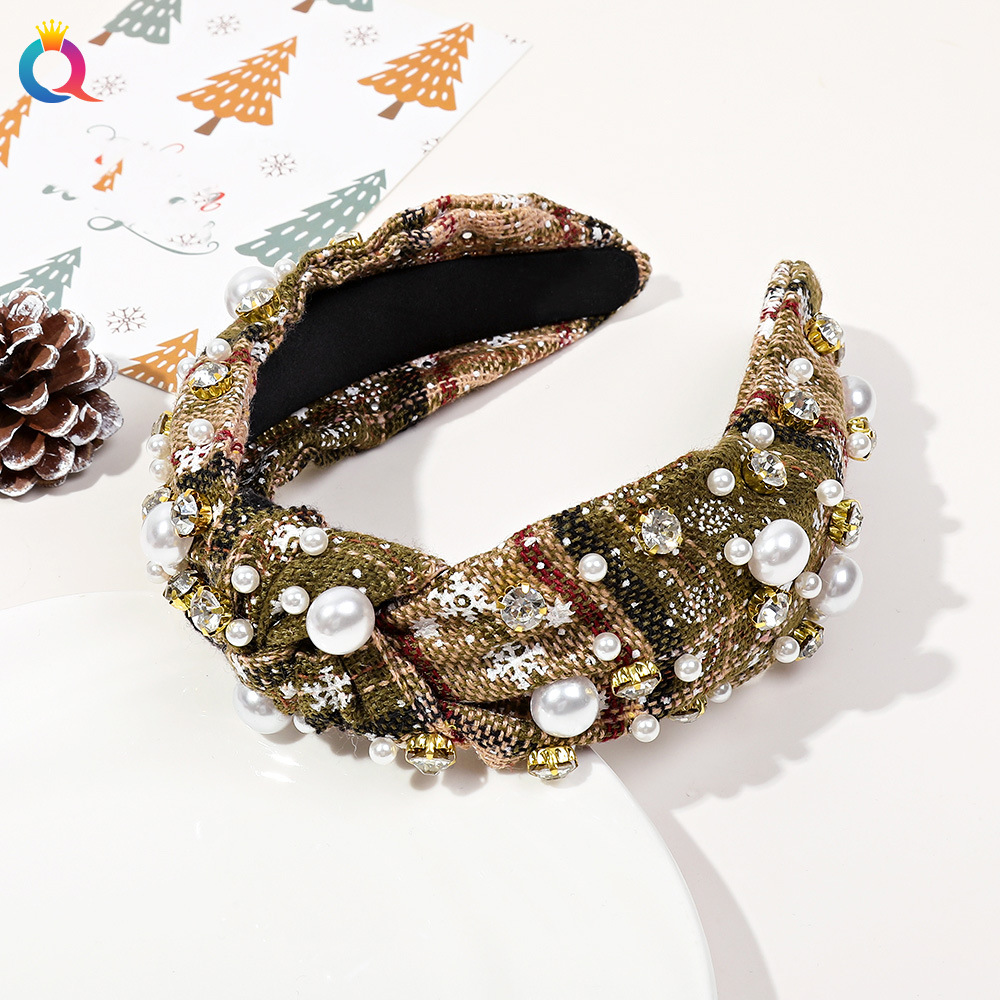 Weihnachts-haarreif Mit Strass Und Perlen Für Damen_voghion.com