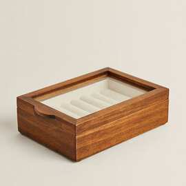 复古木质首饰盒收纳盒实木饰品盒珠宝盒戒指手表盒木质珠宝盒