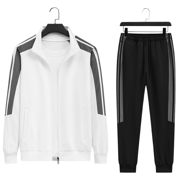 Spring and Autumn New Jackets, Pants, Two Piece Ribbon, Three Bar Couple Sports cardigan Set, Men's_voghion.com