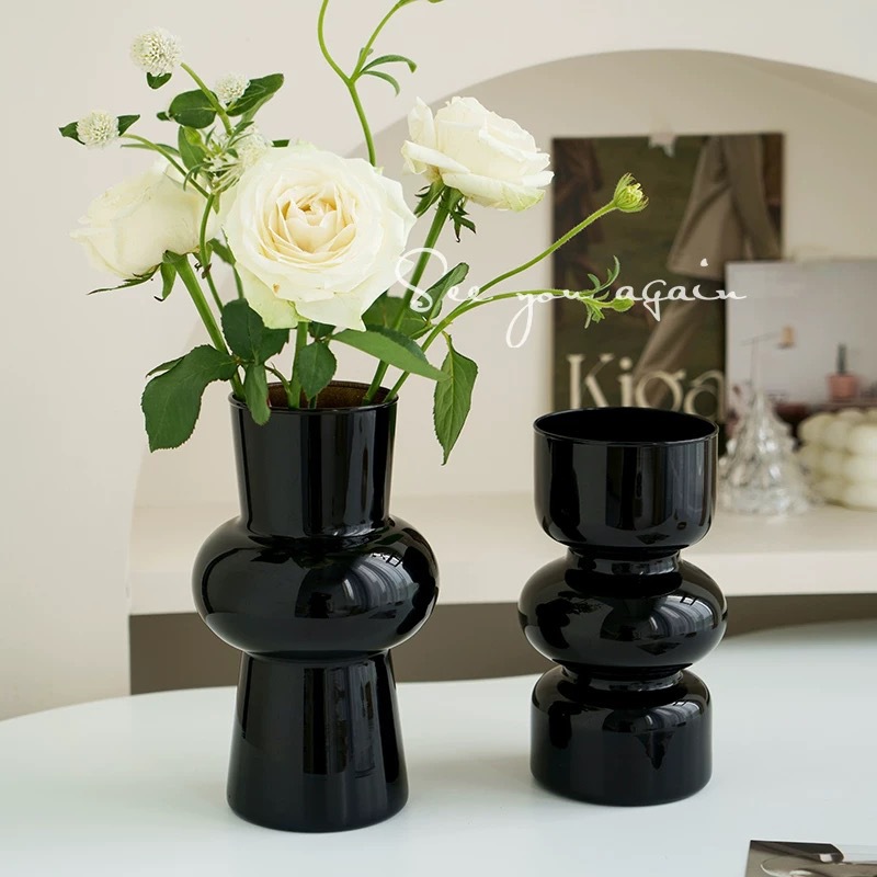 Mediados de la antigua Finton DE ALTO aspecto florero de vidrio francés ins Internet celebridad color caramelo sala de estar arreglo floral Decoración