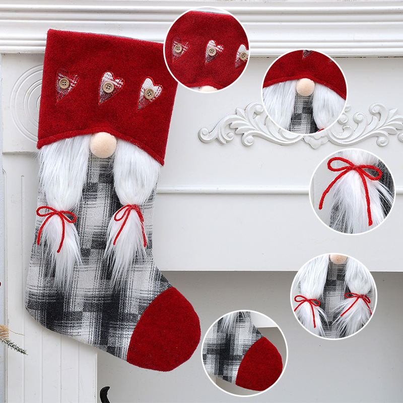 Christmas decorations Rudolph Christmas stocking gift bag children's candy socks gift bag sock pendant limited gift box