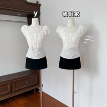 现货！【纯白之恋】挂脖系带纯欲设计短袖T恤夏季百搭薄款女上衣