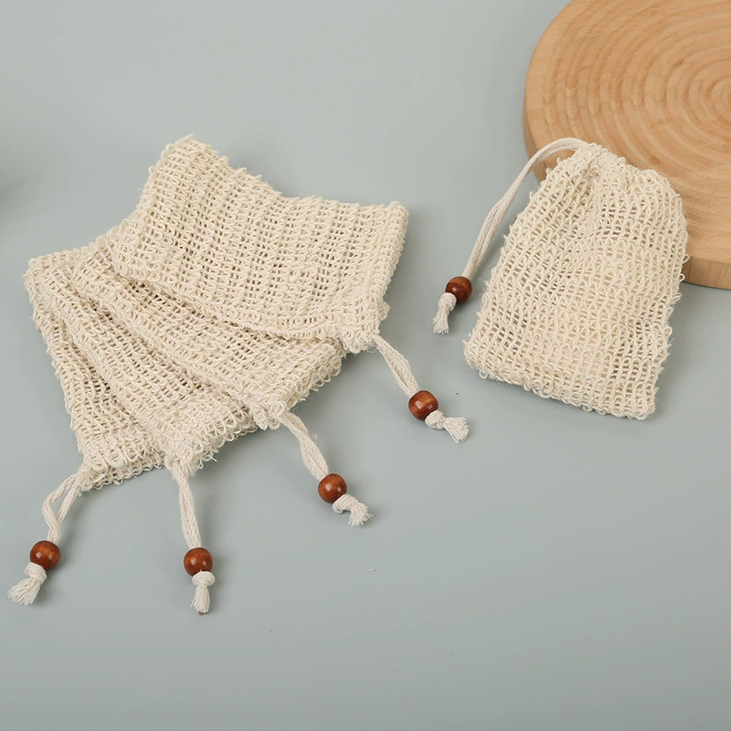 Сумка из пенящейся сетки из хлопка и льна, сумка для натурального мыла, пенящаяся сетка для мыла, пенящаяся сетка, сумка для банных полотенец, сумка для ванны из сизаля и рами