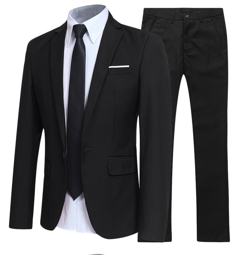 Traje de primavera y otoño traje de negocios de los hombres traje de los hombres vestido de novia de dos piezas mejor hombre traje de grupo