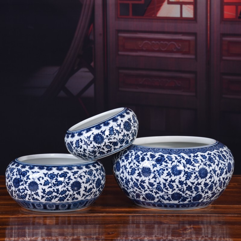 Jingdezhen Ceramic Bowl Lotus Pot, Blue and White Porcelain Water Lily Vase, Special Pot for Growing Lotus, Hydroponic Pennywort Vase, Ceramic Plate Jingdezhen Ceramic Bowl Lotus Pot, Blue and White Porcelain Water Lily Vase, Special Pot for Growing Lotus, Hydroponic Pennywort Vase, Ceramic Plate