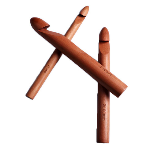 Icelandic crochet ball bead wood crochet carbonized bamboo white large extra thick extra thick crochet hook 15MM20MM25MM cross-border