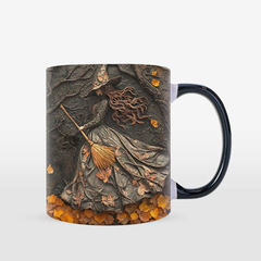 3D巫师Witchy万圣节陶瓷咖啡马克杯子茶水杯Halloween巫女Witch