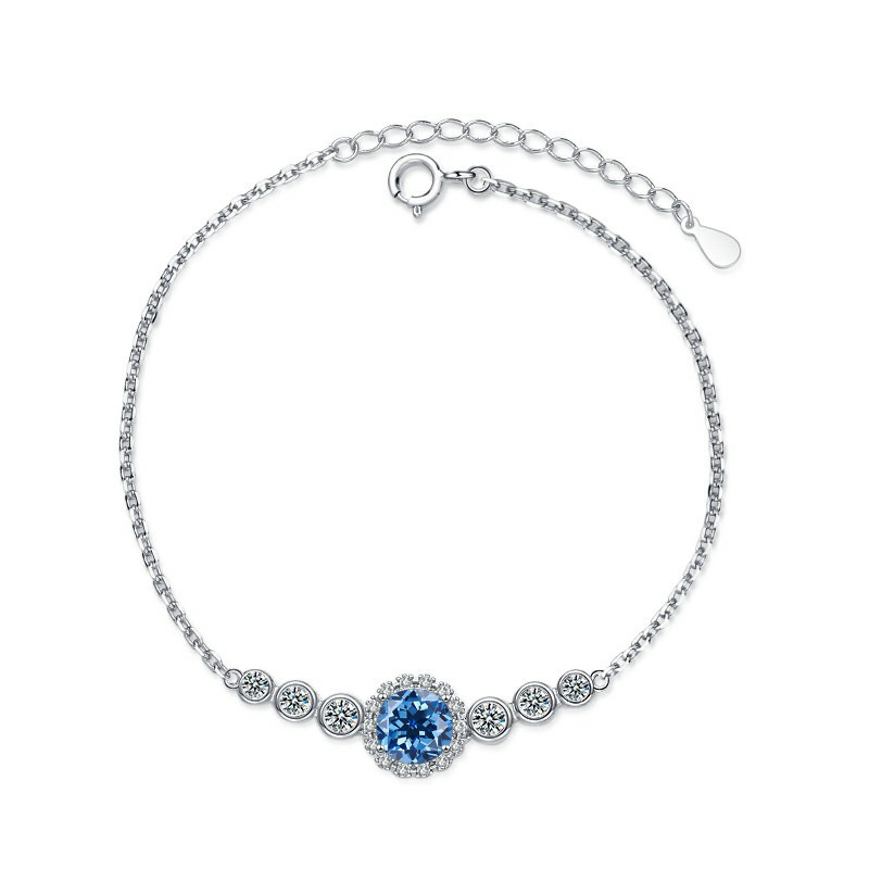 S925 joyería de plata estrella pequeña piedra mozanita pulsera mujer color D 1 quilates joyería en vivo fábrica de joyería al por mayor