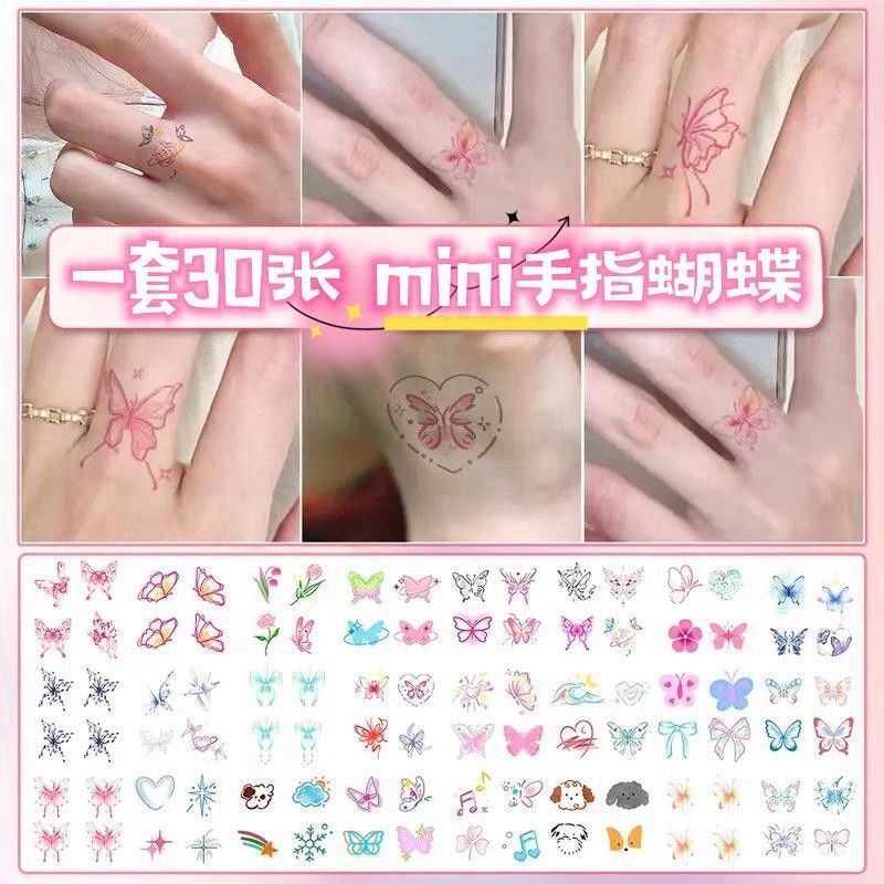 Mini Finger Butterfly Colorful Tattoo Sticker Ins Artificial Cute Little Fresh Pink Heart Waterproof Female Mini Finger Butterfly Colorful Tattoo Sticker Ins Artificial Cute Little Fresh Pink Heart Waterproof Female