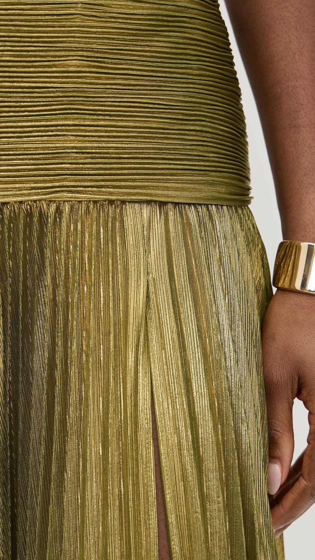 "Women's Metallic Pleated Sleeveless Dress - Backless Tie Neck High Slit Party Dress, Golden/Pinkish/Ancient Gold/Dark Blue/Lake Blue, XS-XXL"_ecoleips.com