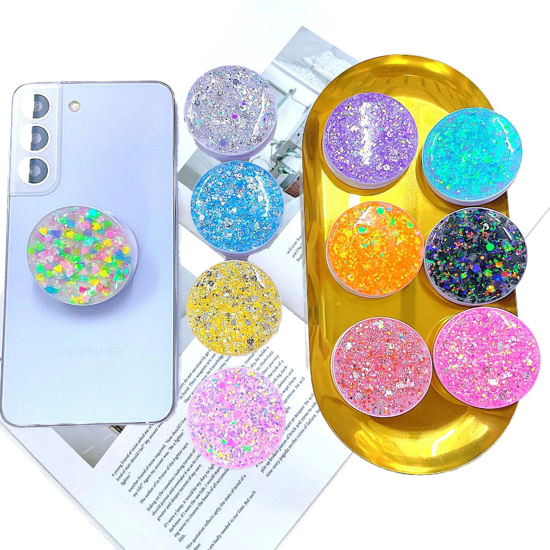 Трансграничный ветер лазер мобильный телефон кронштейн спот плоский кронштейн блестящий полярный градиент капающий клей женский завод прямых продаж