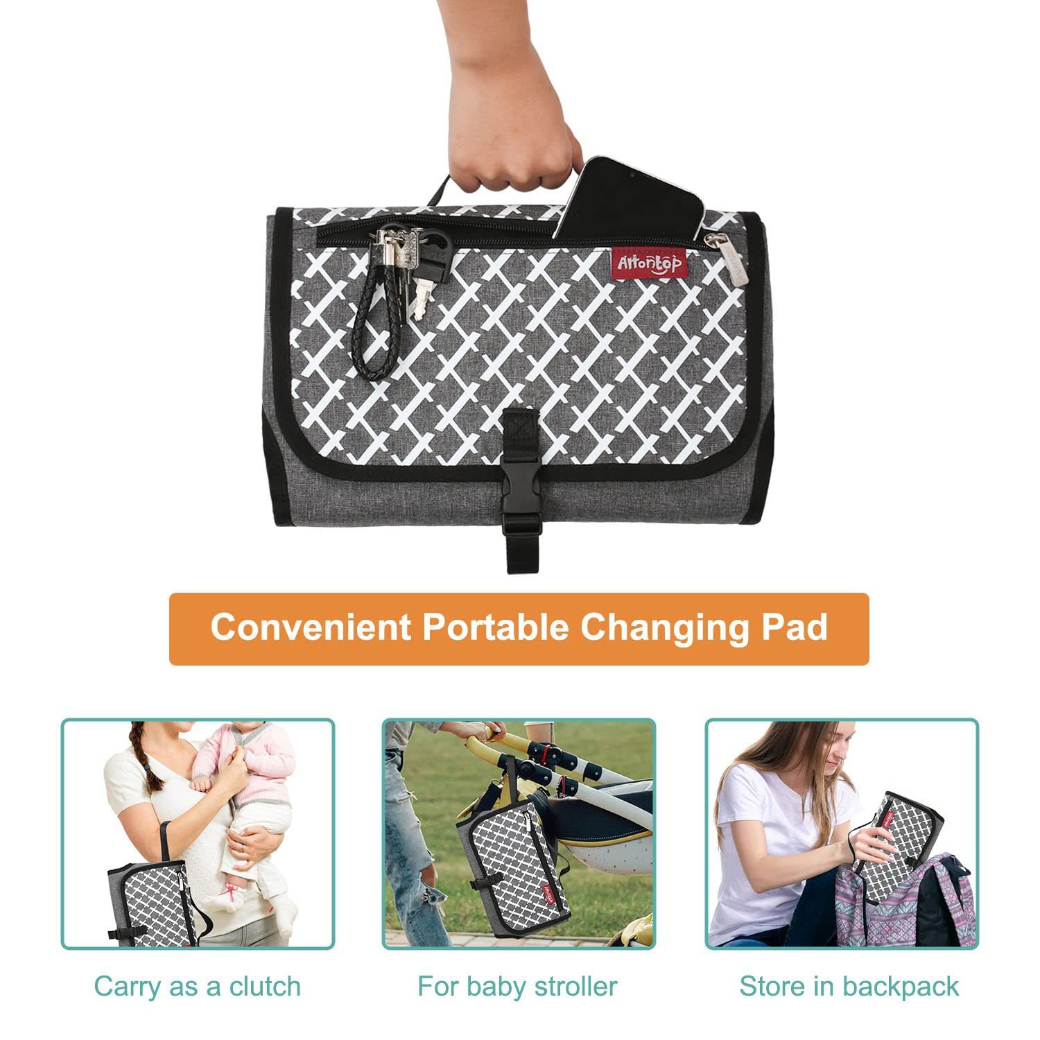 Cojín transfronterizo del pañal del bebé cojín del pañal del tejido portátil al aire libre bolsa de pañales de almacenamiento multifuncional