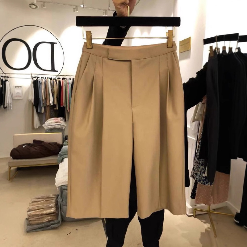 Women's Summer Thin Suit Pants 2025 New Large Size Loose Slimming High-Waisted Drape Wide-Leg Shorts