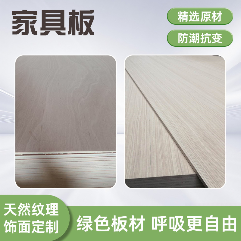 Furniture Multi-Layer Board 1.5-30mm Plain Plywood with Poplar and Eucalyptus Core, Furniture Board, Wood Veneer Panel