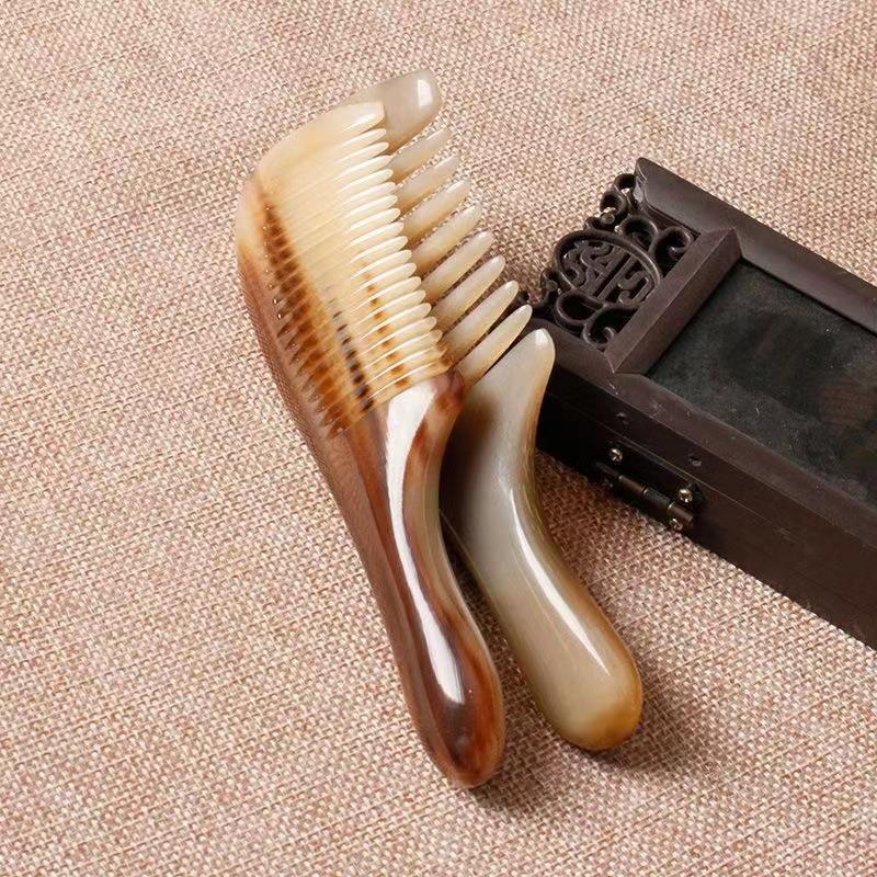メーカー卸売の本物の牛角櫛、厚みのある頭部経絡マッサージ櫛、家庭用ヘアトリートメント櫛、ロングヘア用櫛|undefined