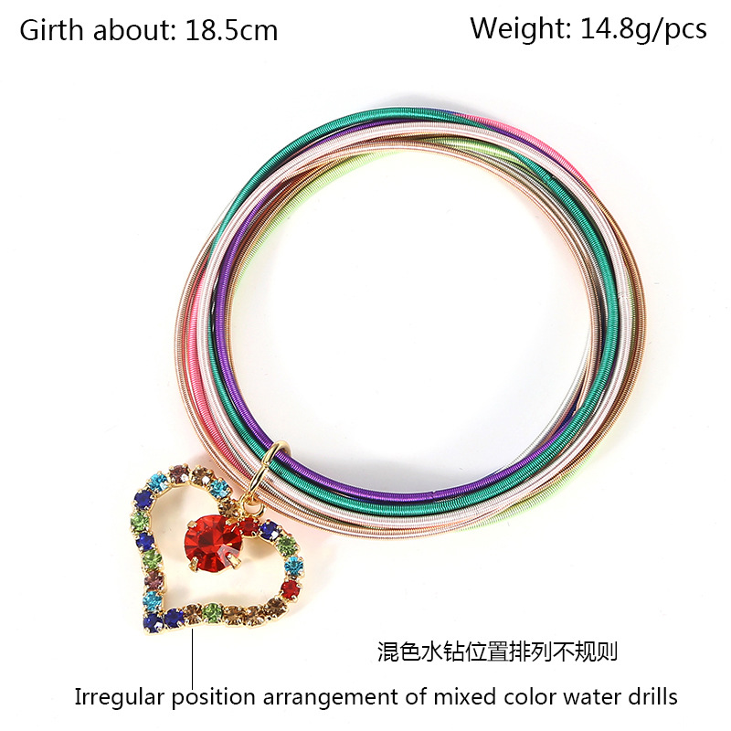 Sweet Heart Shape Metal Plating Hollow Out Inlay Zircon Womenu0027S Bangle 1 Piece