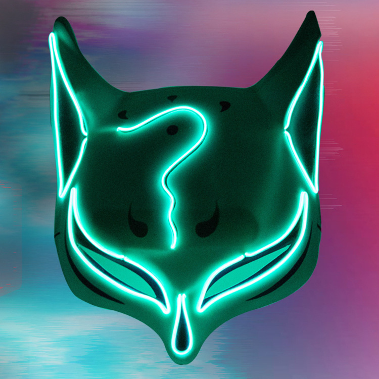 tiktok-popular-fox-face-mask-led-glowing-halloween-mask-fluorescent-cosplay-punk-fox-face-party-masks-for-halloween tiktok-popular-fox-face-mask-led-glowing-halloween-mask-fluorescent-cosplay-punk-fox-face-party-masks-for-halloween